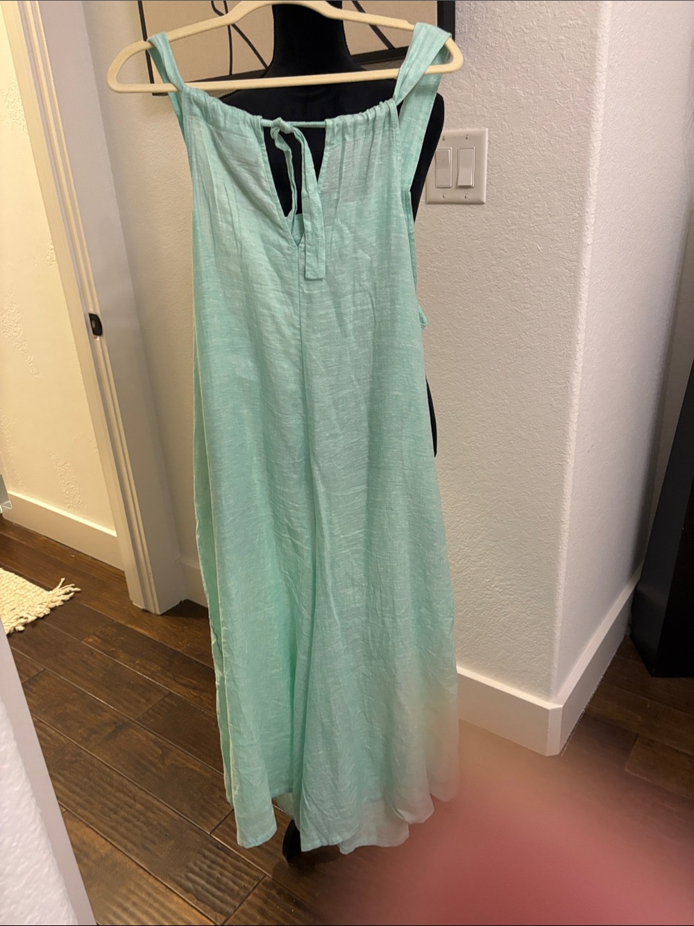 Haute Hippie Mint Green Wide-Leg Linen Jumpsuit - Picture 2 of 3